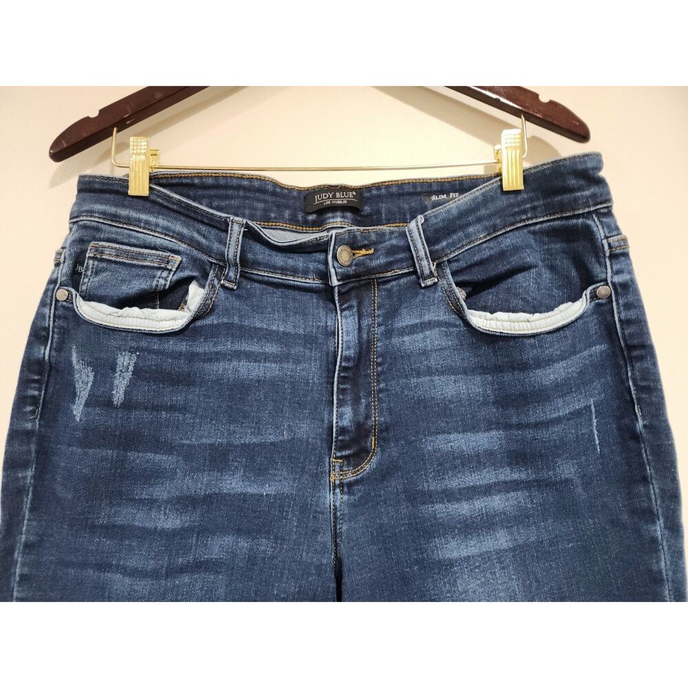 Judy Blue Los Angeles Jeans Womens 14W Blue Denim Slim Fir Straight Leg Outdoor - Picture 3 of 9